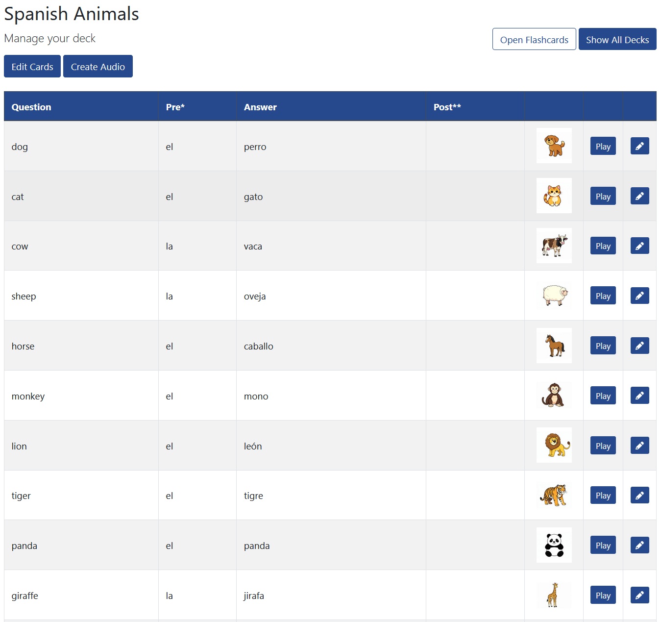 Flashcard tool for teachers